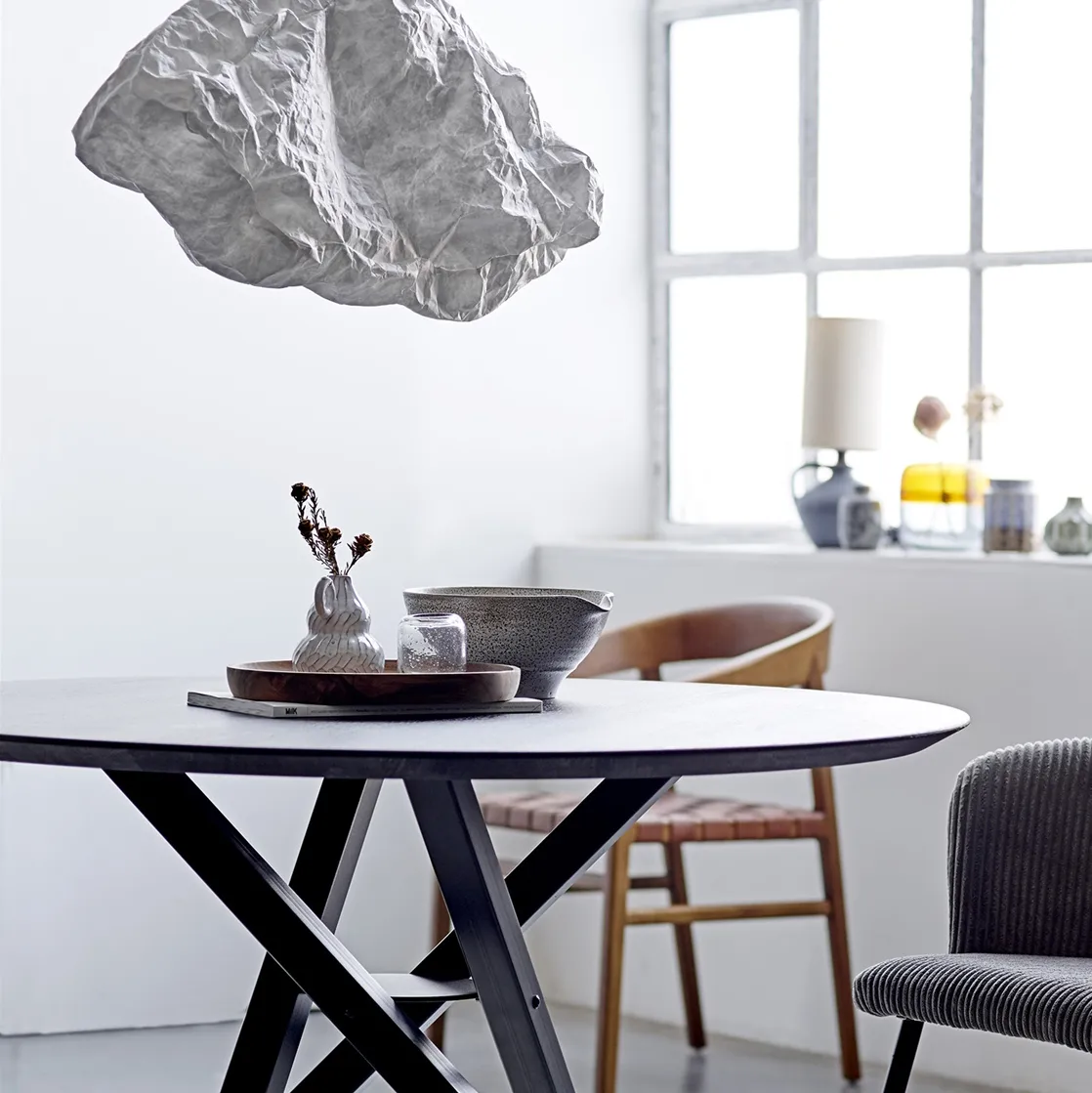 Thea serving bowl stoneware Ø 24.5 cm, Grey Bloomingville