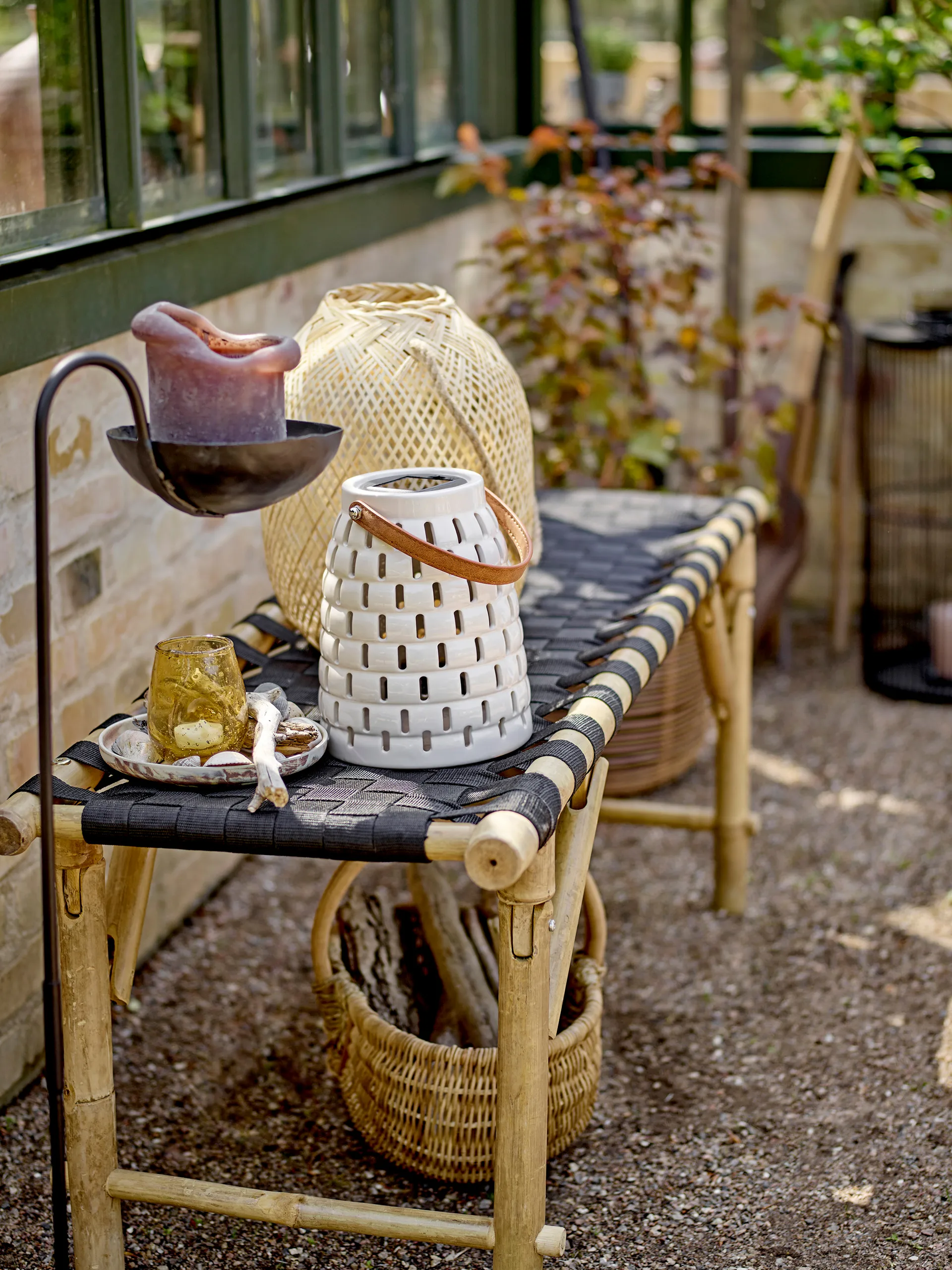 Trellis solar powered lantern 20.5 cm, Natural Bloomingville