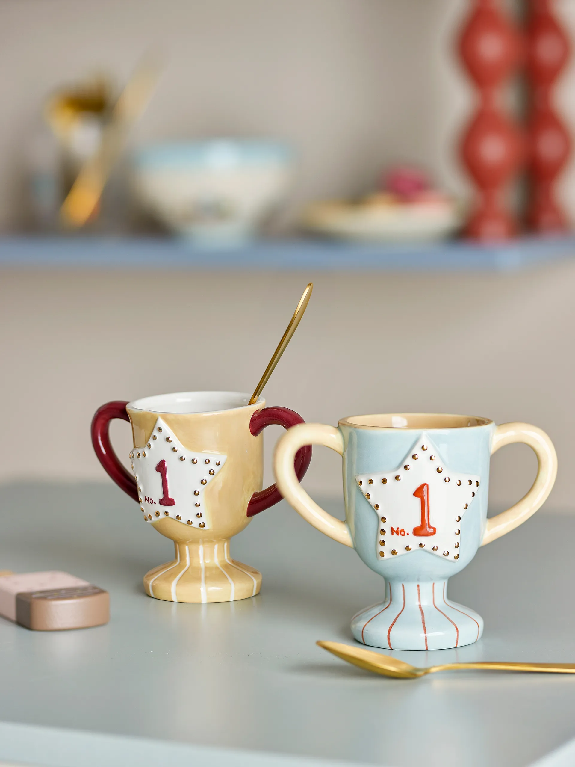 Trophy cup 2-piece, Blue Bloomingville