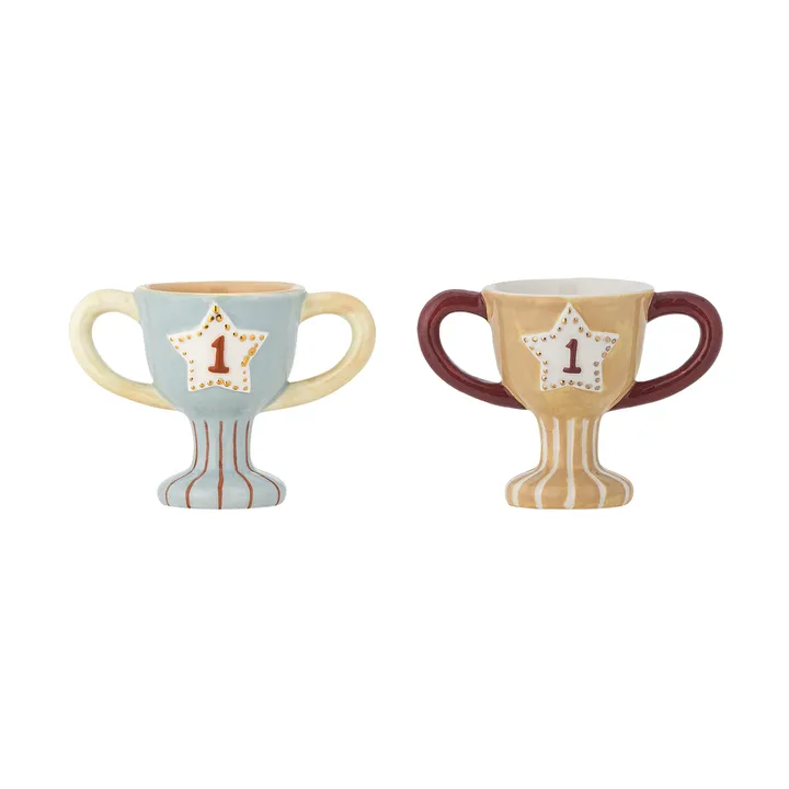 Trophy egg cup 2-piece - Blue - Bloomingville