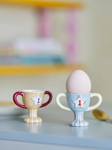 Trophy egg cup 2-piece - Blue - Bloomingville