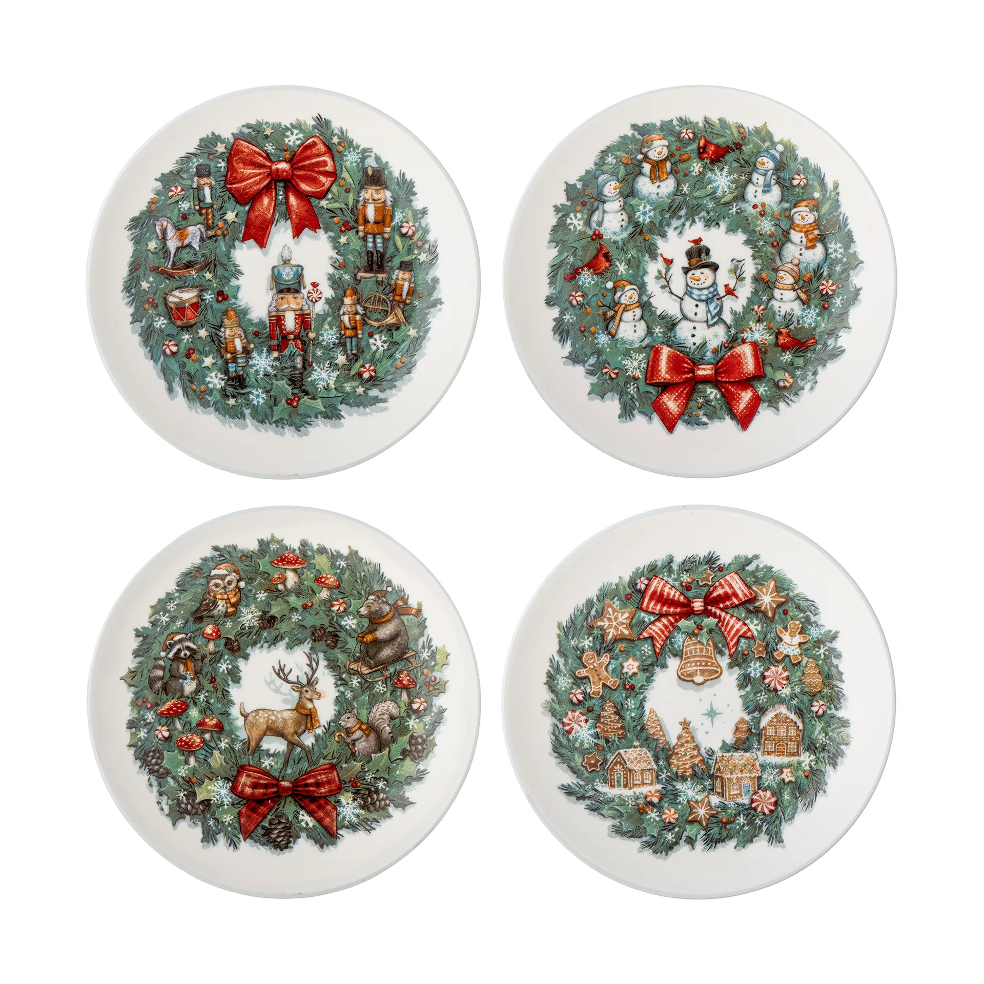 Valentin side plate Ø12,5 cm 4 pieces, Green Bloomingville