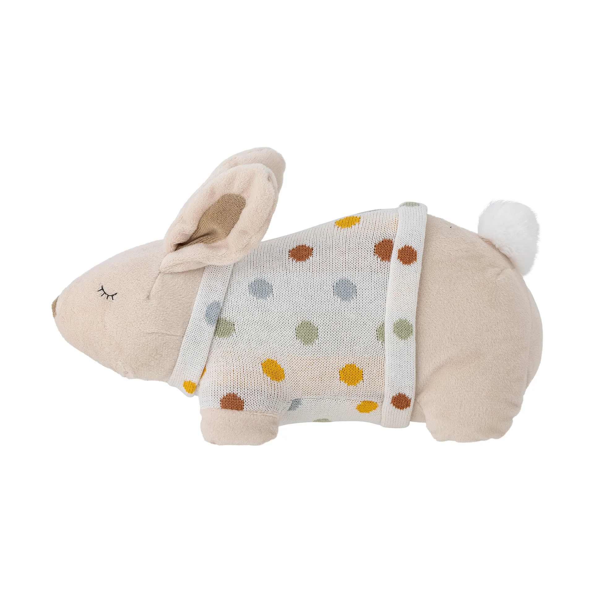 Villja plush toy 2 parts, White-yellow bunny Bloomingville