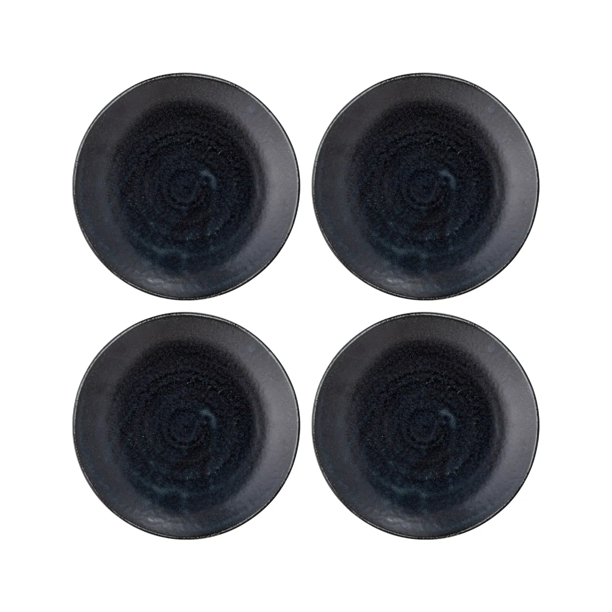 Bloomingville Yoko plate 24 cm 4-pack black | Scandinavian Design | Dinner plates | Black