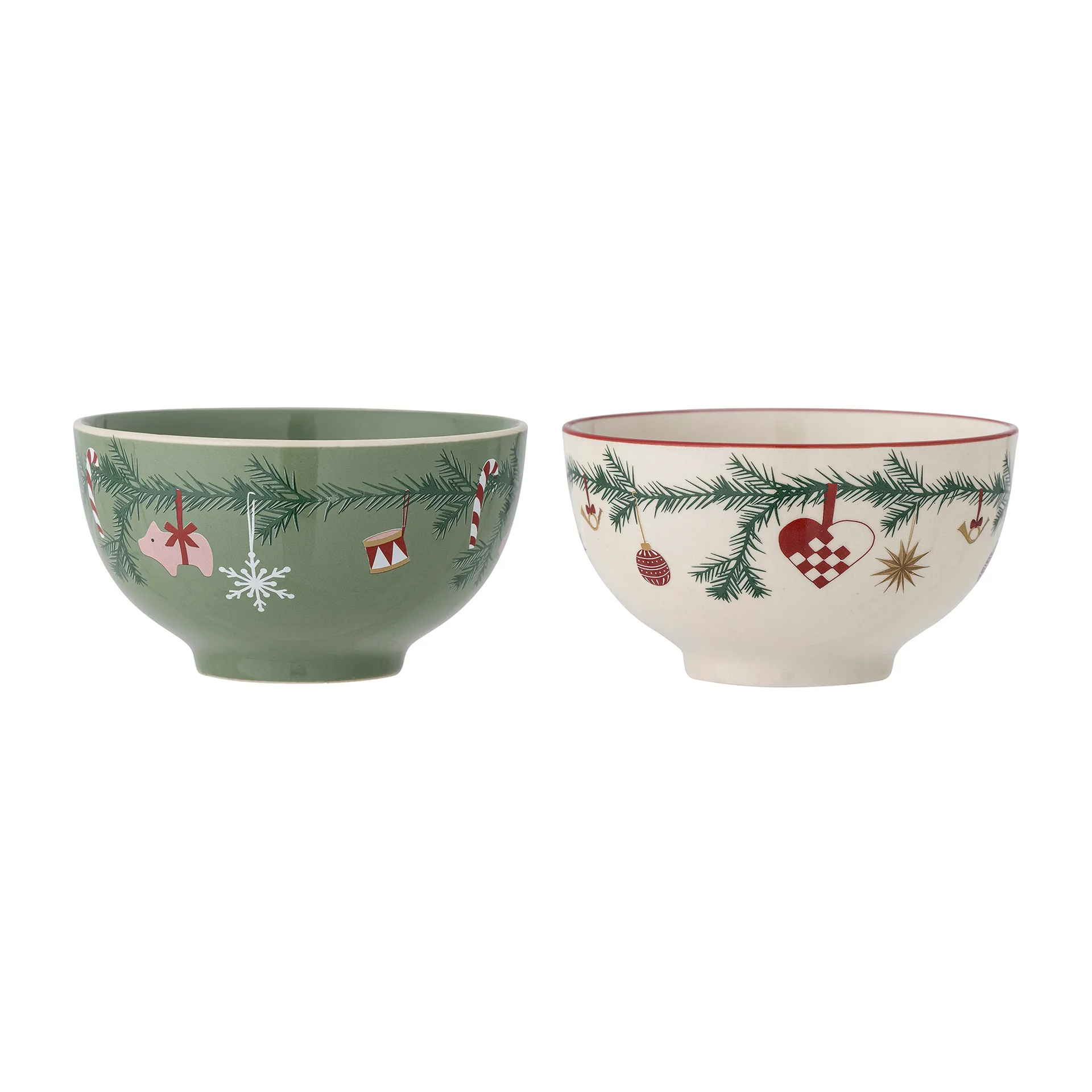 Yule bowl 2-pack, Green Bloomingville