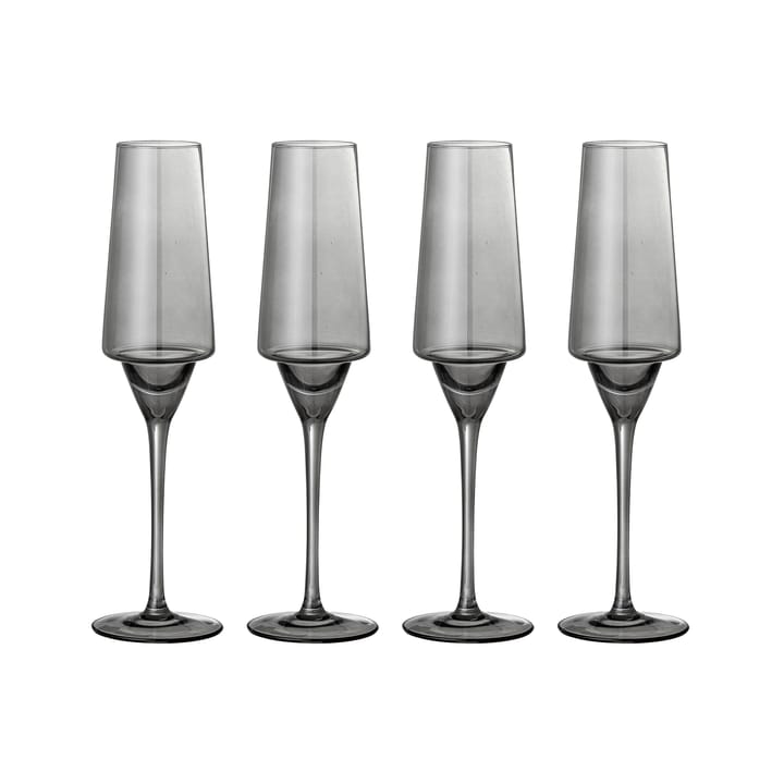 Yvette champagne glass 25 cl 4-pack - grey - Bloomingville