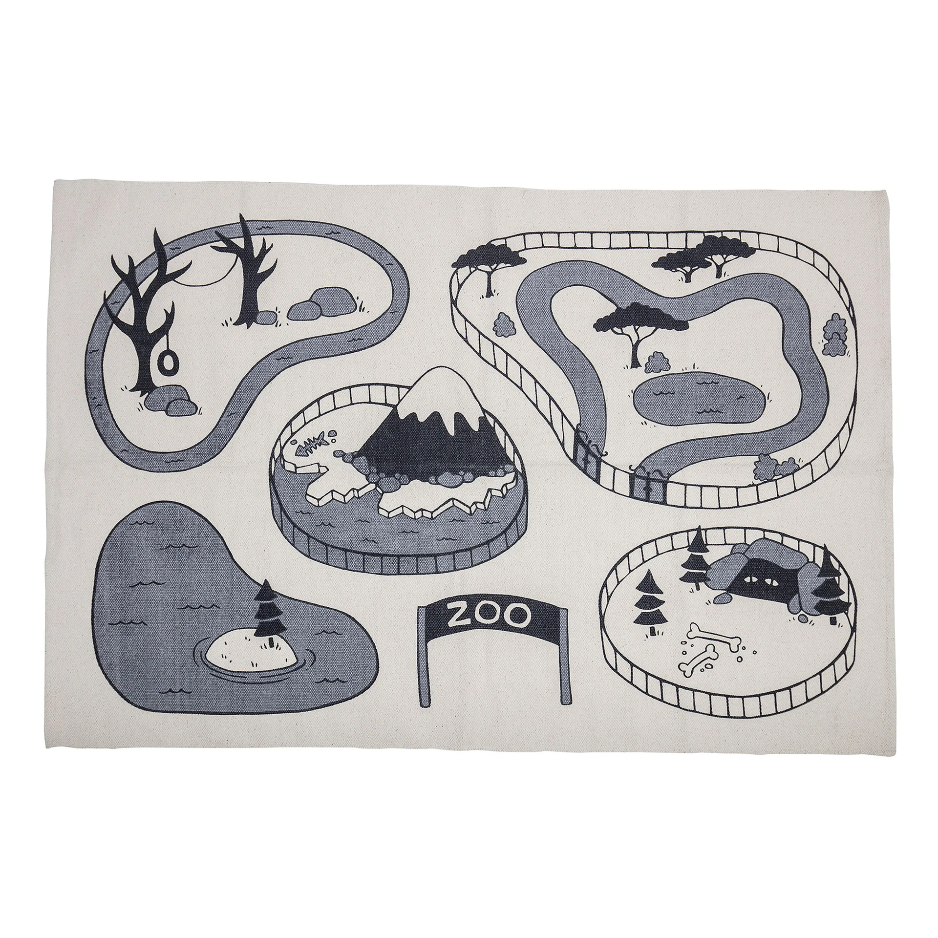 Zoo children's rug, grey Bloomingville