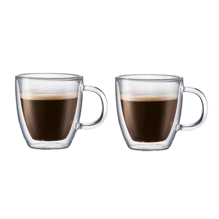 Bistro double wall glass with handle 2-pack - 0.15 l - Bodum