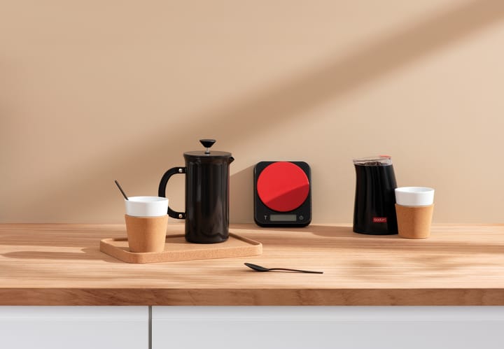 Bistro kitchen scale 13x15.7 cm - Black-red - Bodum