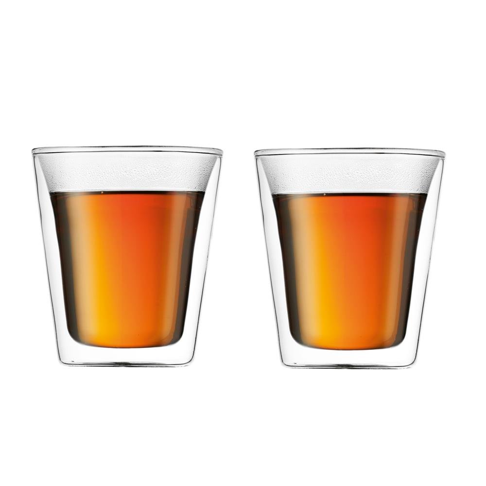 Bodum Canteen double wall glass 2-pack 0.2 l | Scandinavian Design | Coffee cups | Transparent