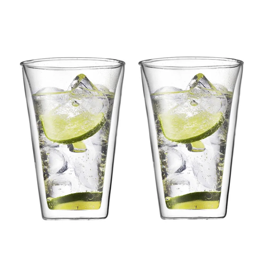 Bodum Canteen double wall glass 2-pack 0.4 l | Scandinavian Design | Coffee cups | Transparent