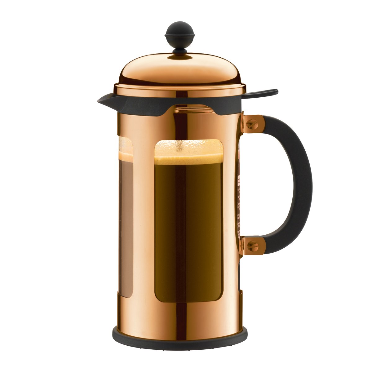 Bodum Chambord modern coffee press copper 8 cups | Scandinavian Design | Gold-coloured