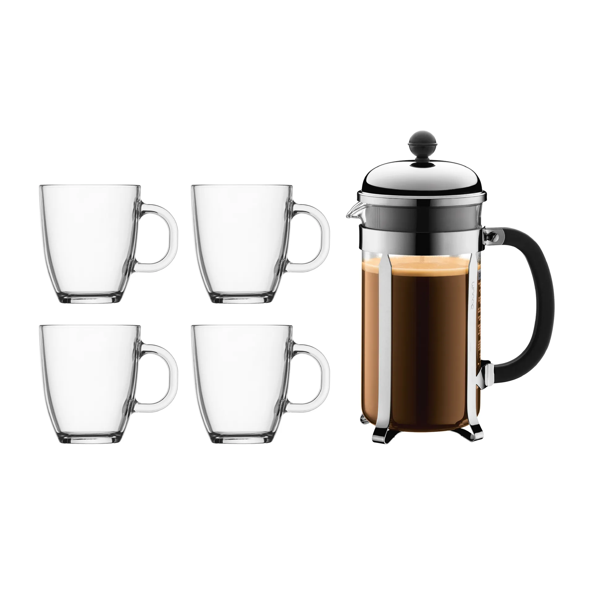 Chamtable coffee press 1 l with cups, 5 pieces Bodum