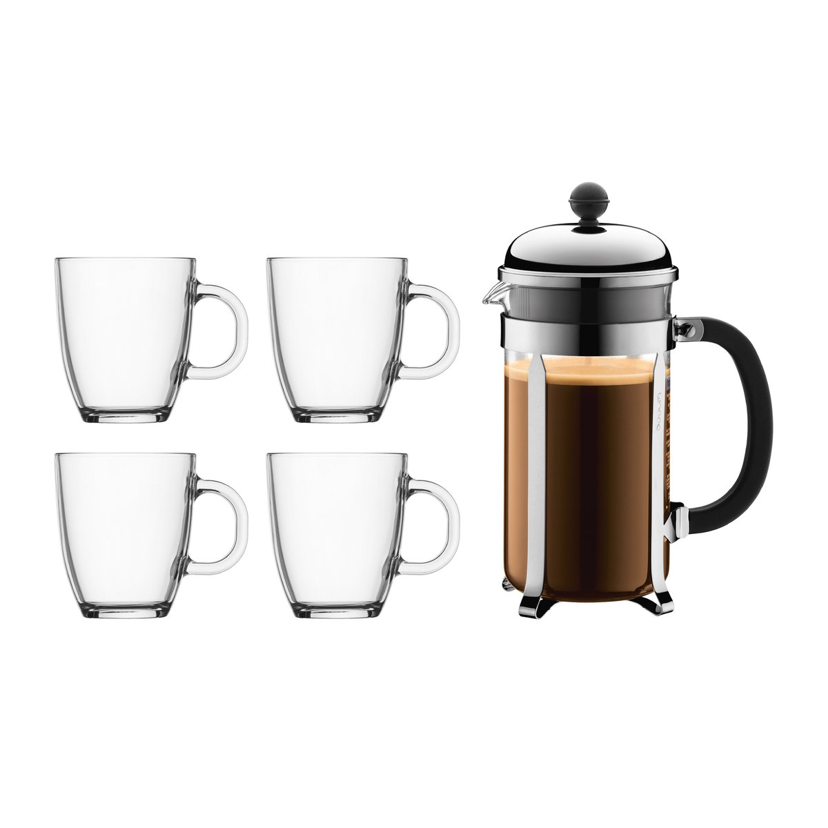Bodum Chamtable coffee press 1 l with cups 5 pieces