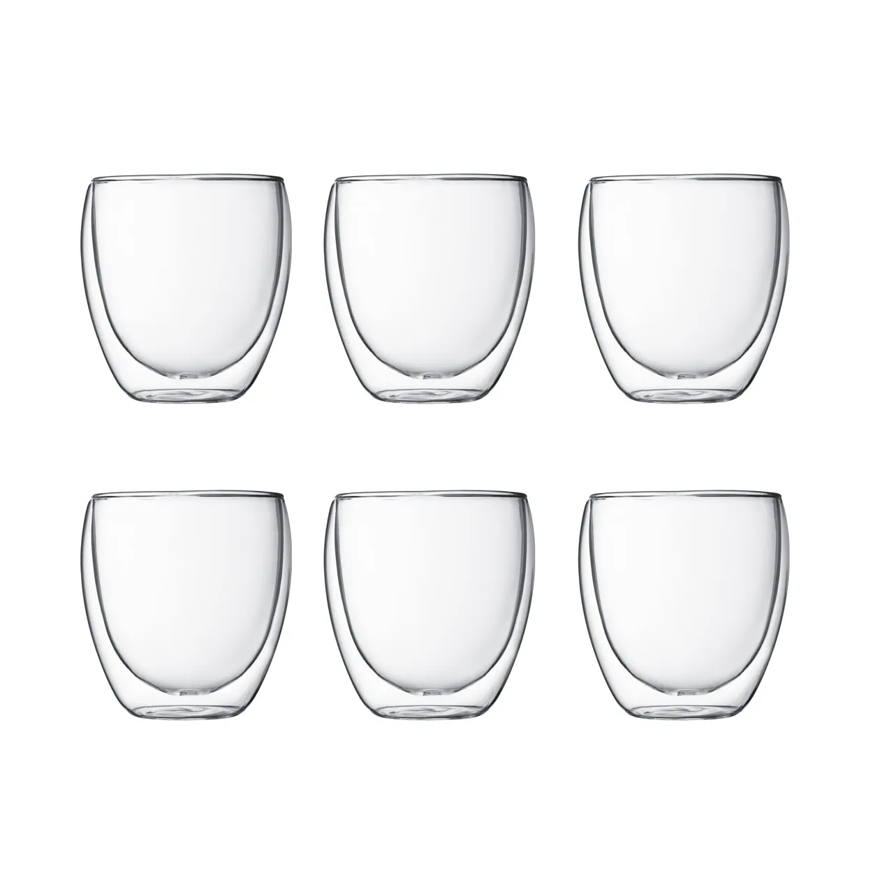 Bodum Pavina double wall glass 6-pack 0.25 l | Scandinavian Design | Drinking glasses & tumblers | Transparent