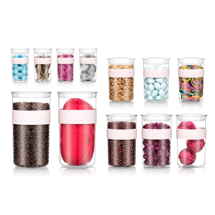 Presso storage jar 12 pieces - strawberry (pink) - Bodum