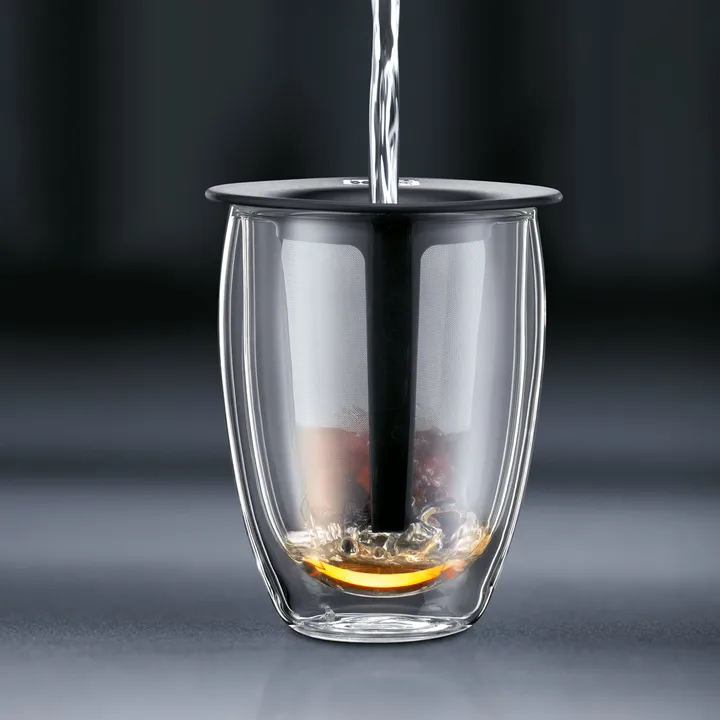 Tea For One glass with tea strainer from Bodum
