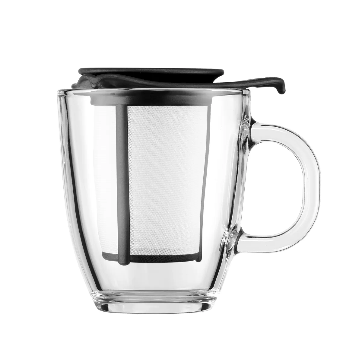 Bodum Yo-Yo tea cup with strainer black