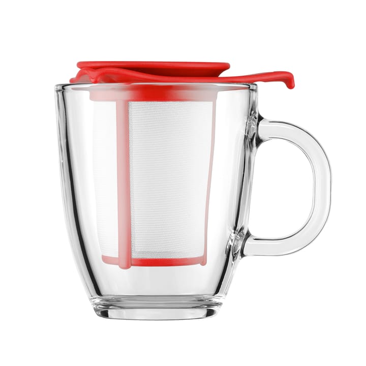 Yo-Yo tea cup with strainer - red - Bodum