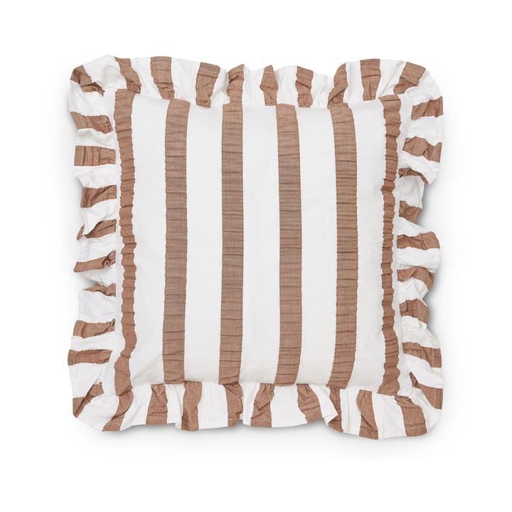 Alina Pillowcase 45x45 cm - Brown-white - Boel & Jan