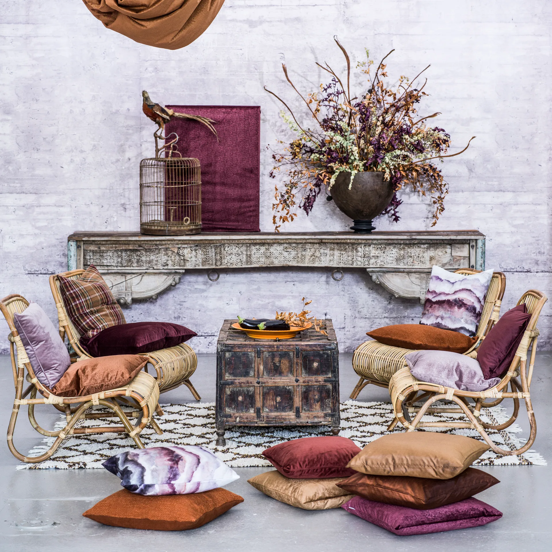 Anna cushion cover velvet, rust red Boel & Jan