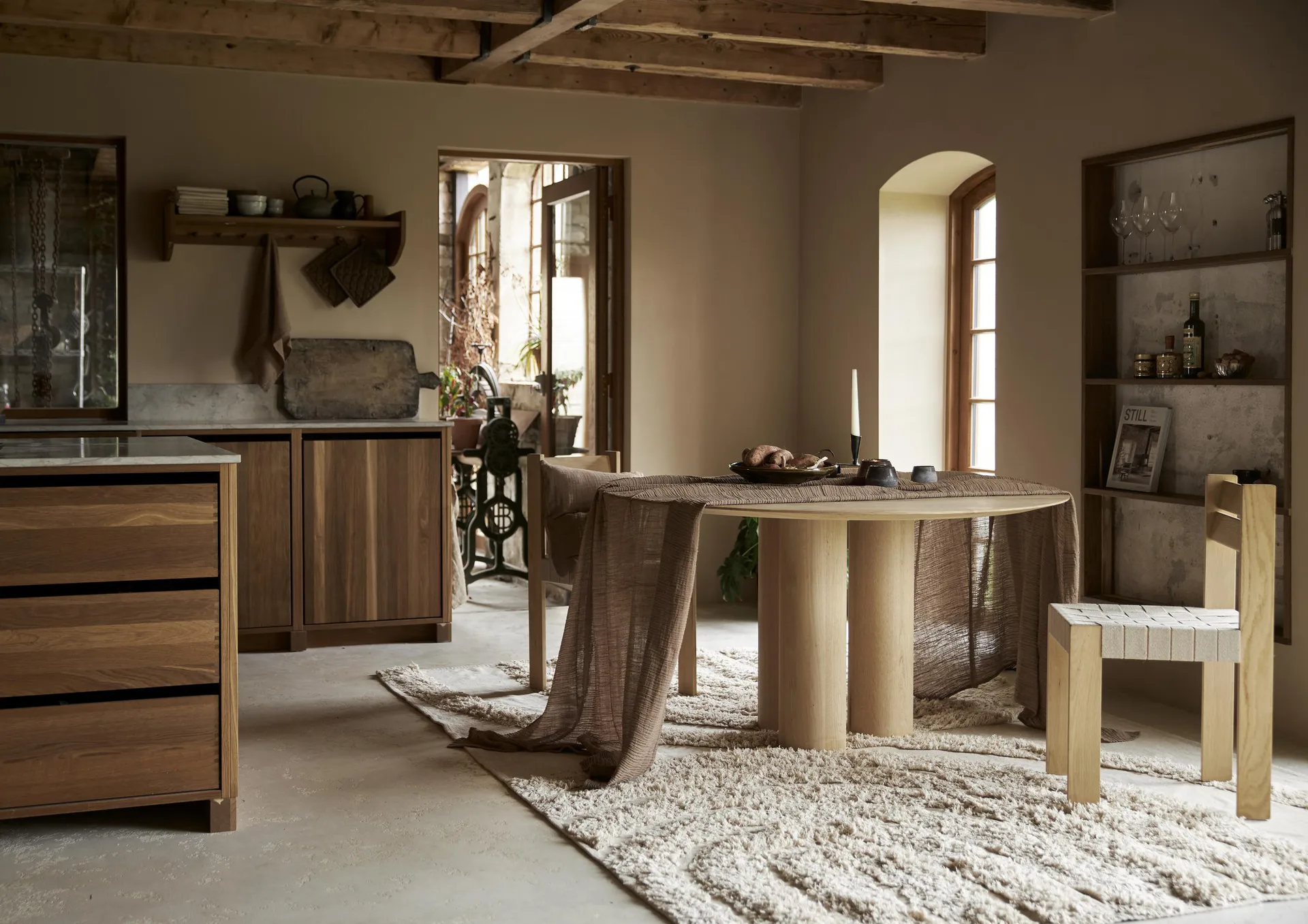 Astrid table cloth 150x310 cm, Brown Boel & Jan