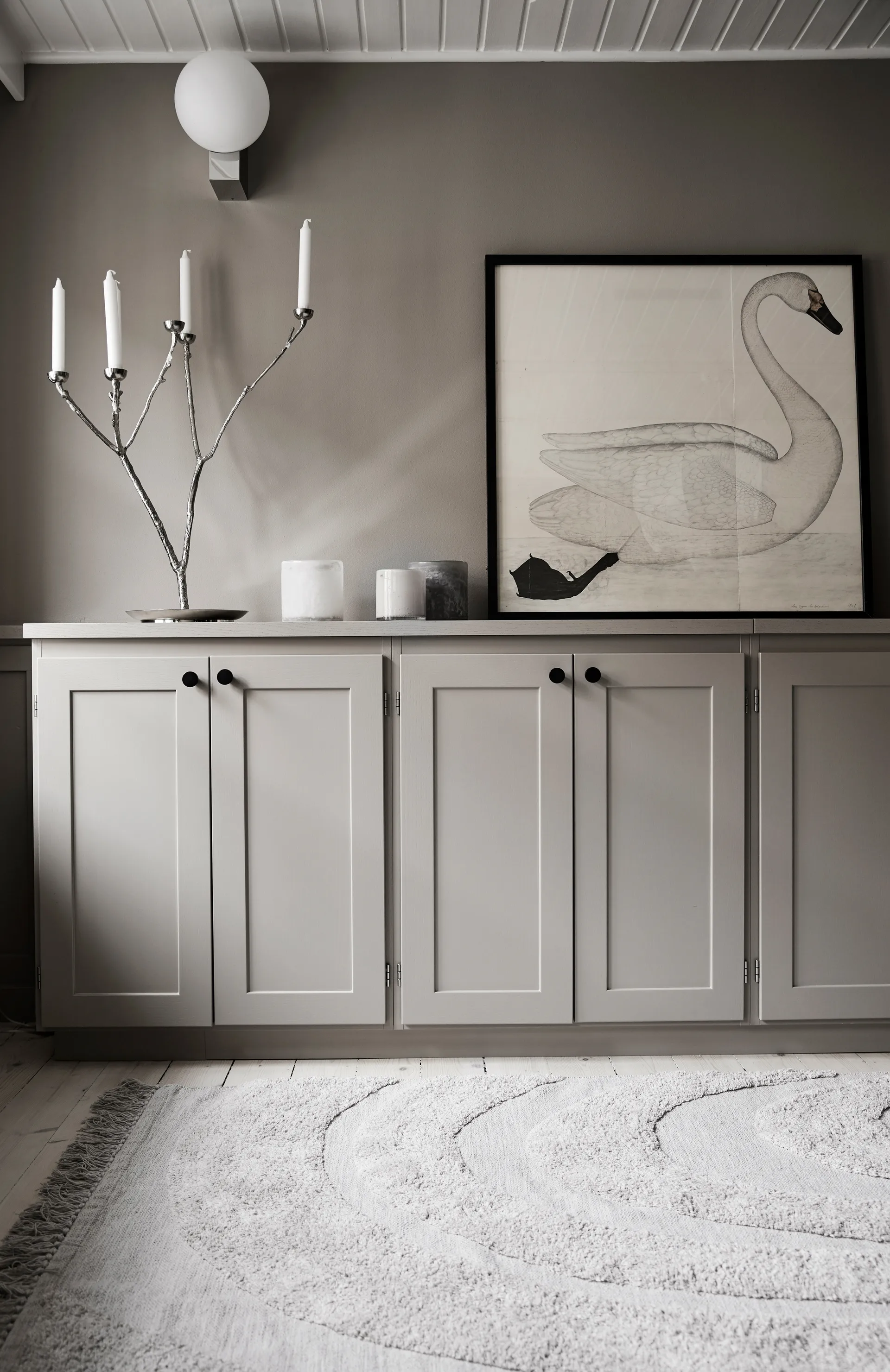 Bungenäs candle lantern Ø12.5 cm, grey Boel & Jan