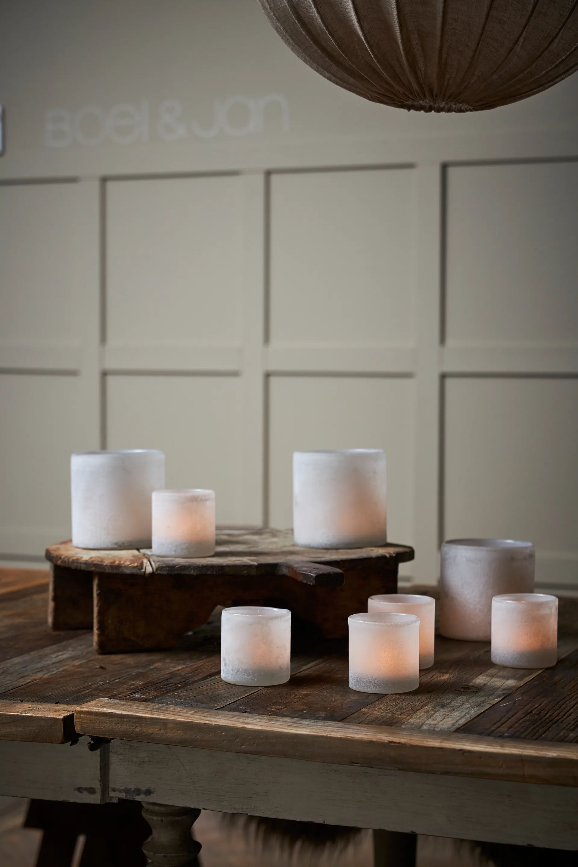 Bungenäs candle lantern Ø8 cm, White Boel & Jan