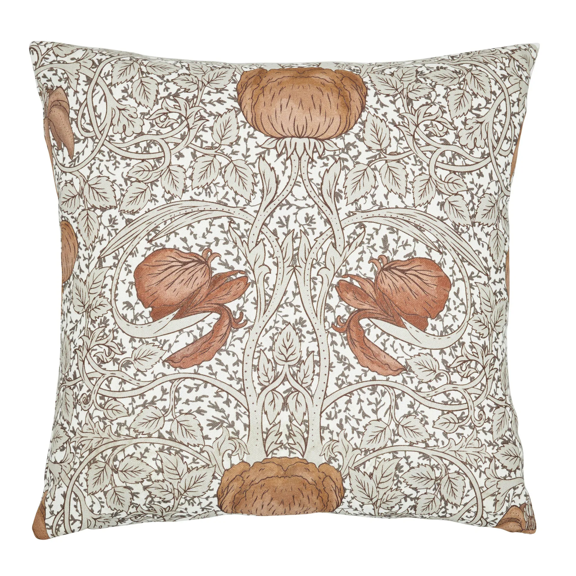 Classic Foliage cushion cover 45x45 cm, grey-rust Boel & Jan