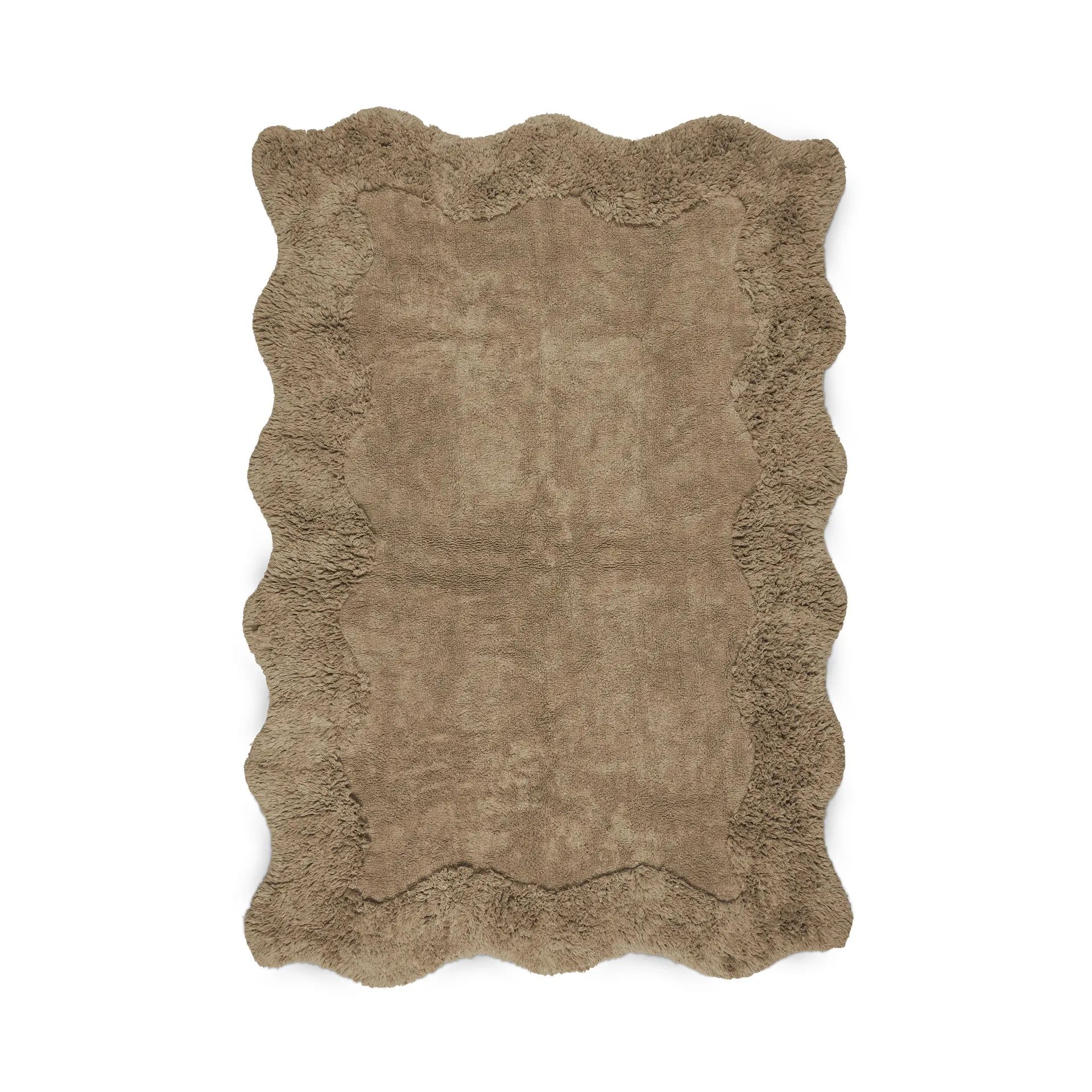 Curly cotton rug, 160x230 cm, Beige Boel & Jan