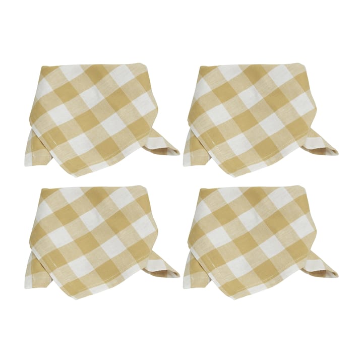 Grete napkin 40x40 cm 4-pack, Yellow Boel & Jan