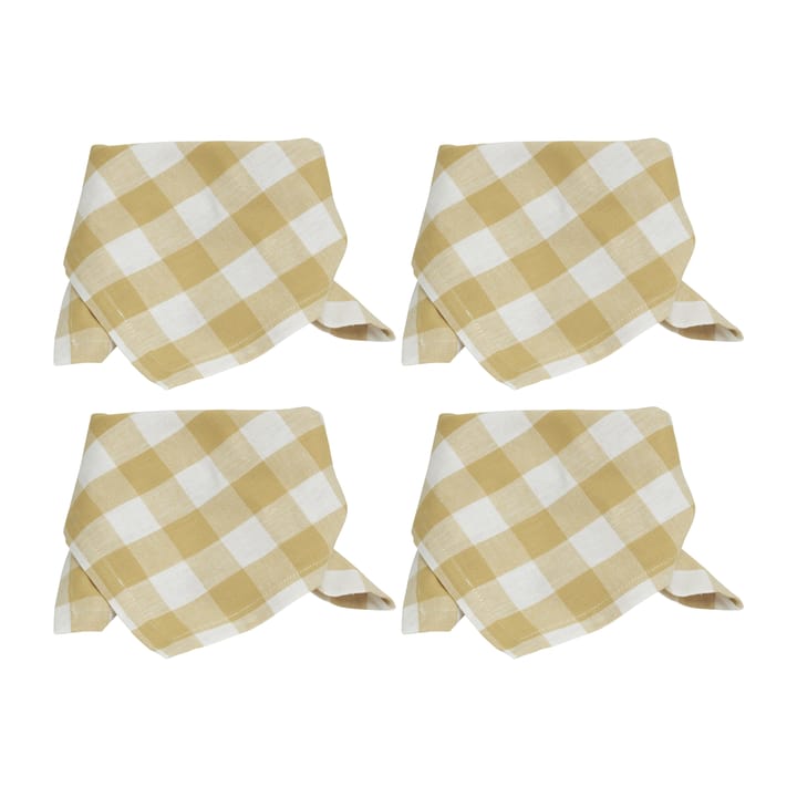 Grete napkin 40x40 cm 4-pack - Yellow - Boel & Jan