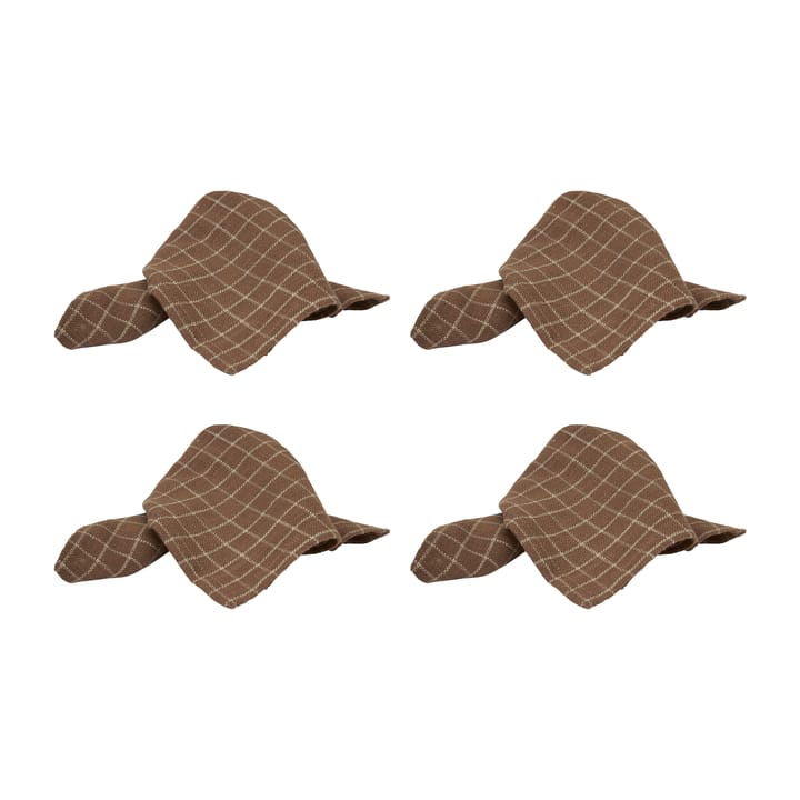 Lunnevik small cotton napkins 40x40 cm 4-pack - Brown - Boel & Jan