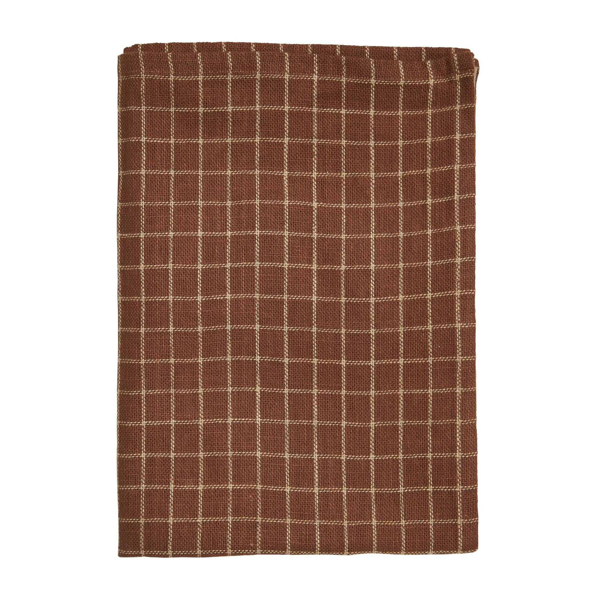 Lunnevik small cotton tablecloth 150x300 cm, Brown Boel & Jan