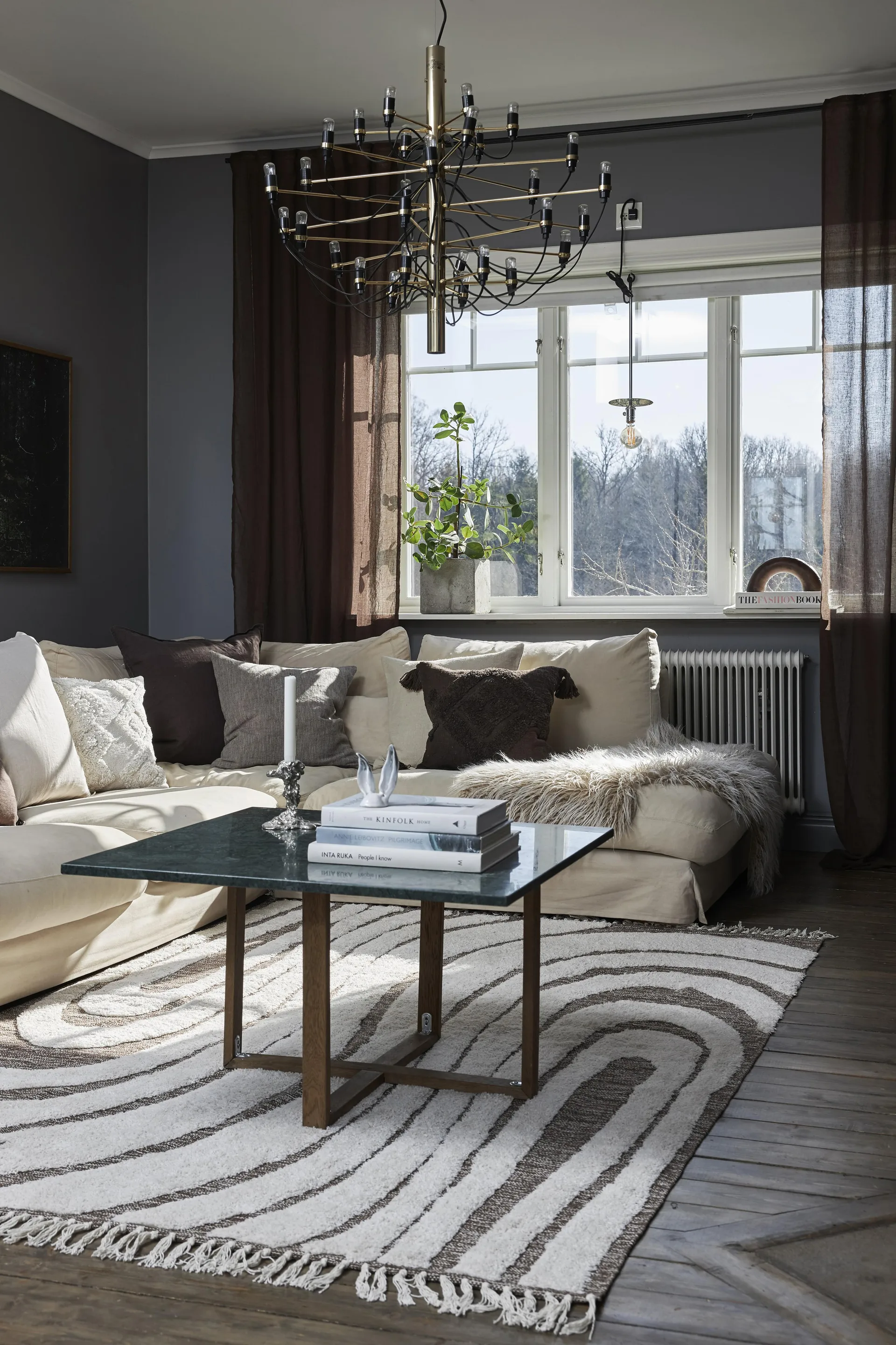 Mirja curtain set 130x275 cm, Brown Boel & Jan