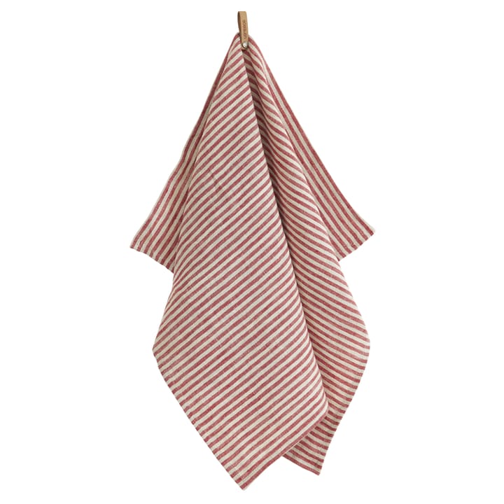 Rough Linen Stripe kitchen towel 50x70 cm - red - Boel & Jan