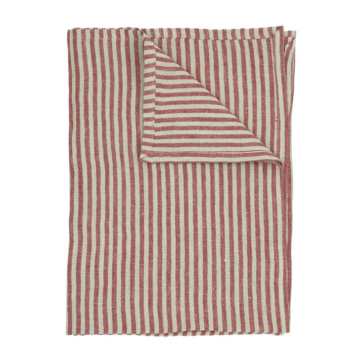 Rough Linen Stripe towel 85x85 cm - Red - Boel & Jan