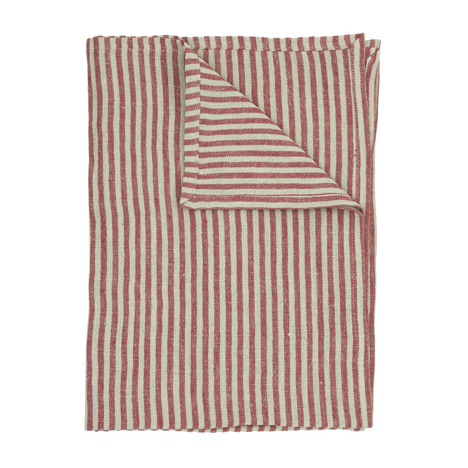 Rough Linen Stripe towel 85x85 cm, Red Boel & Jan