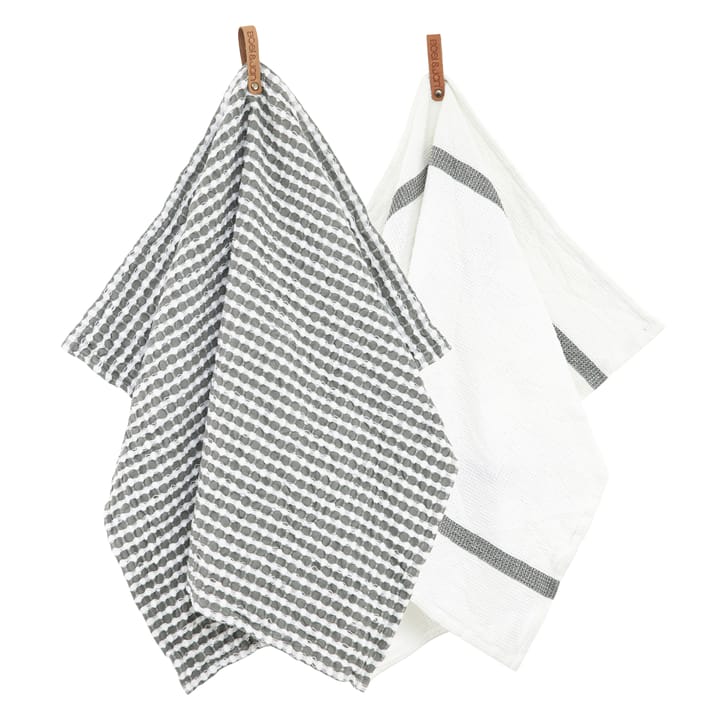 Soft Waffle kitchen towel 50x70 cm 2-pack - grey - Boel & Jan