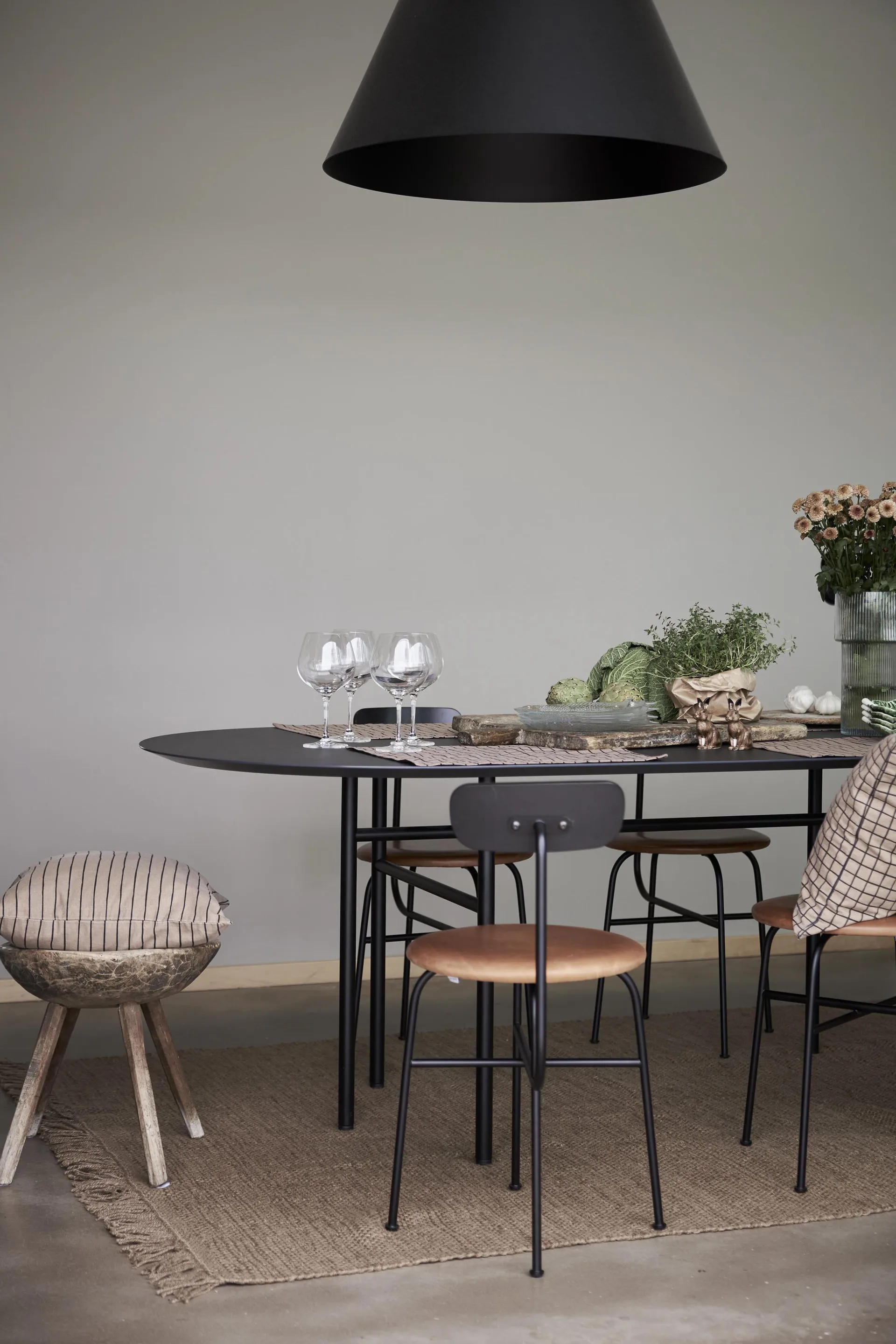 Tofta stripe cushion cover 45x45 cm, Brown Boel & Jan