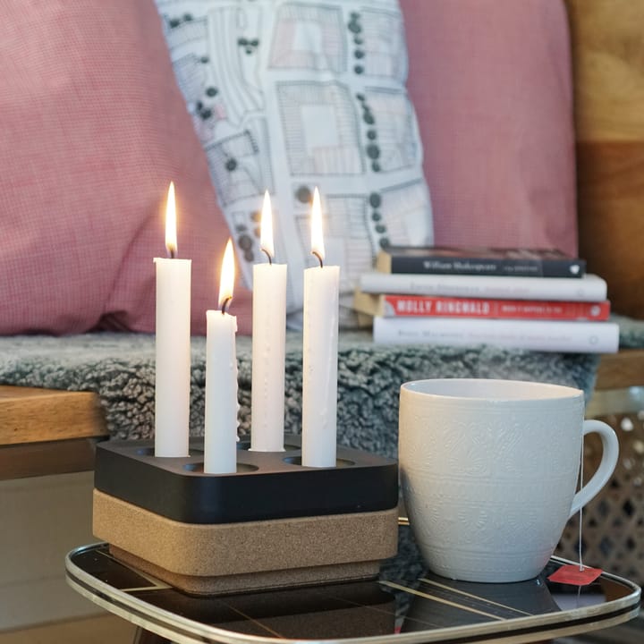 Cork bowl for four candles 16x16 cm - Brown - Born In Sweden