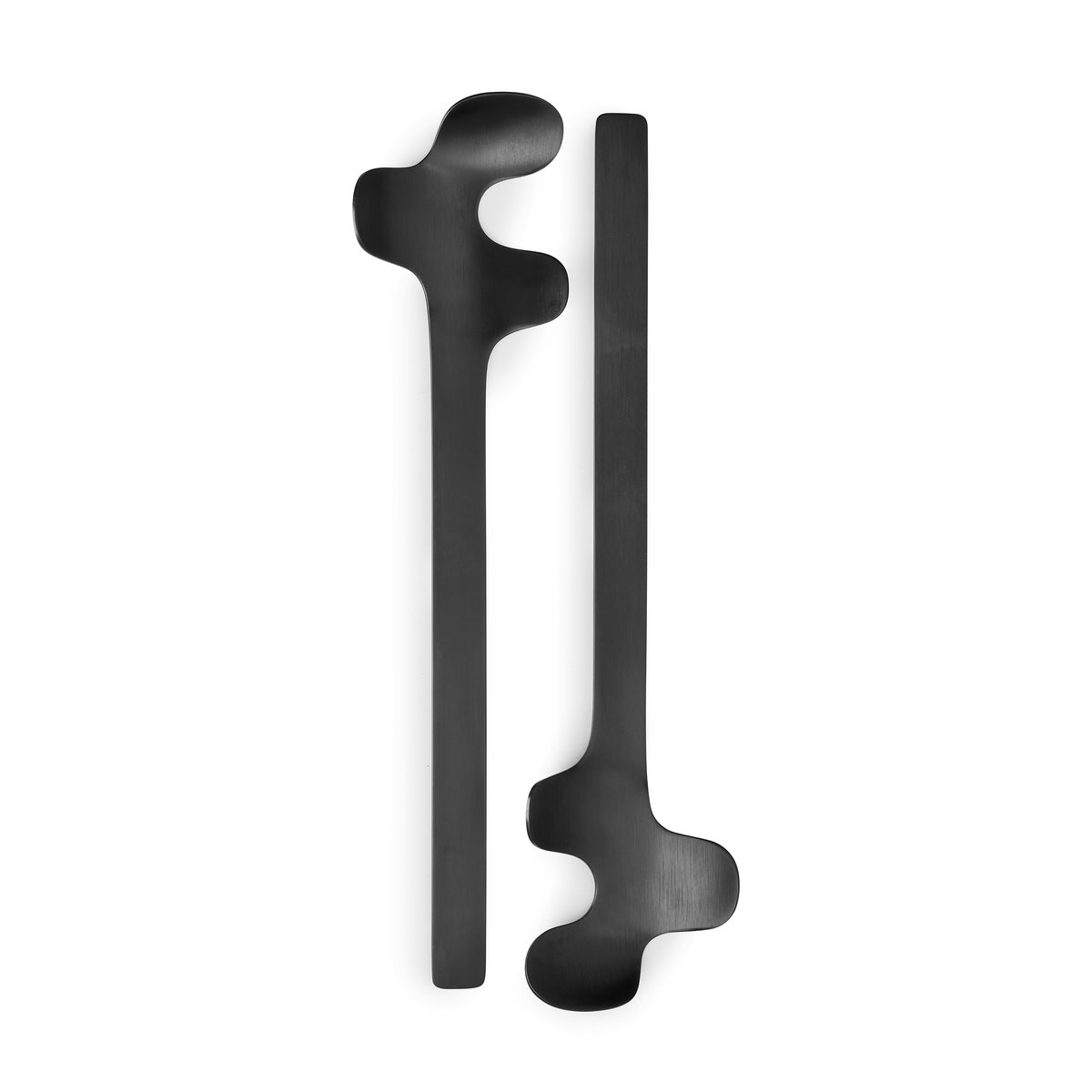 Born In Sweden Leaf salad servers Brushed Black | Scandinavian Design | Salad servers | Black