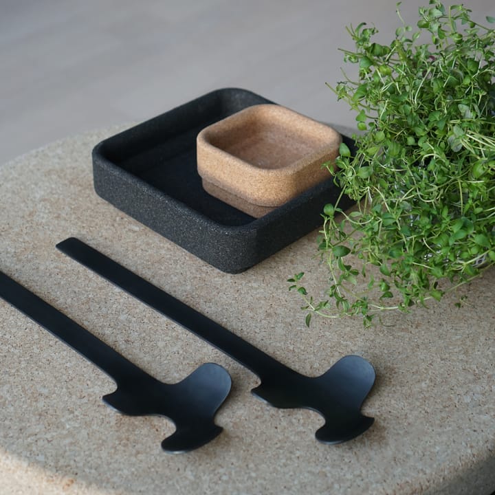 Leaf salad servers - Brushed Black - Born In Sweden