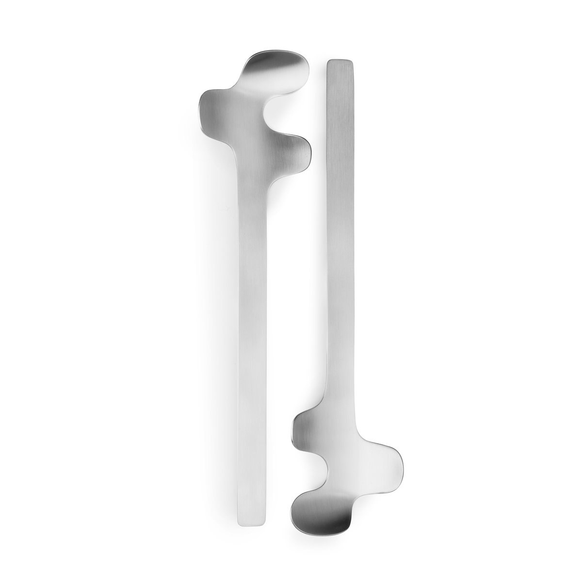Born In Sweden Leaf salad servers Brushed Steel | Scandinavian Design | Salad servers | Silver-coloured