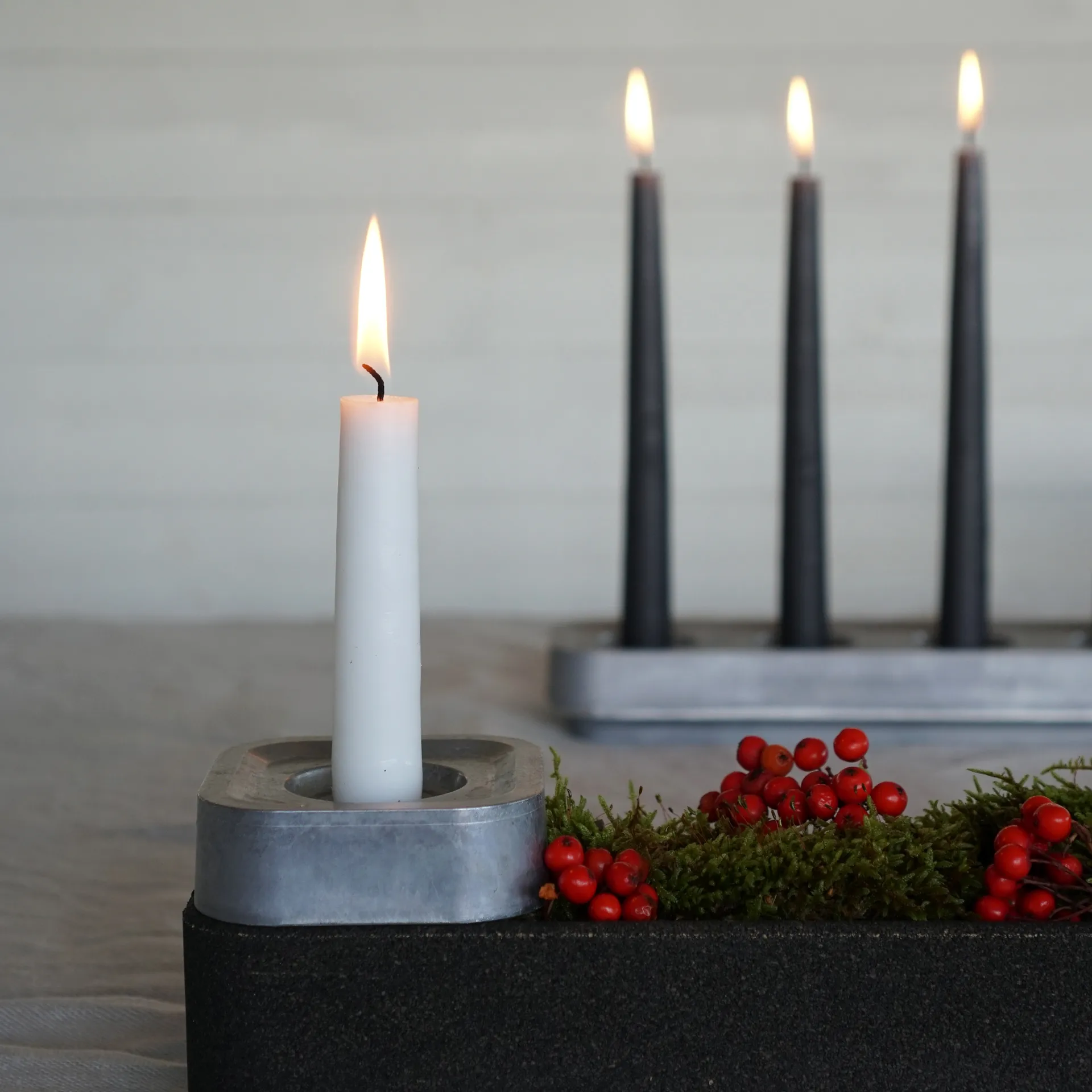Stumpastaken candle holder Ettan, aluminum Born In Sweden