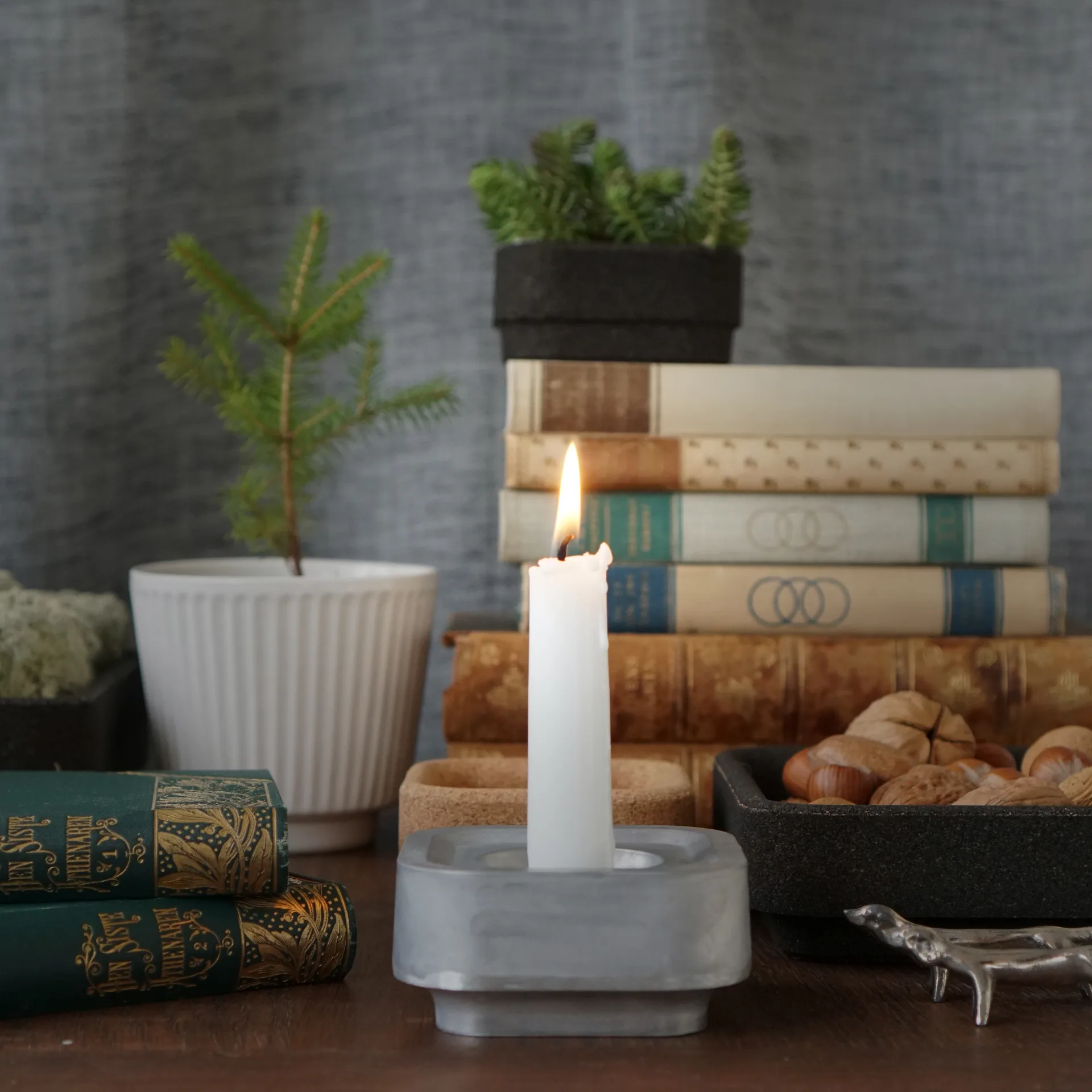 Stumpastaken candle holder Ettan, aluminum Born In Sweden