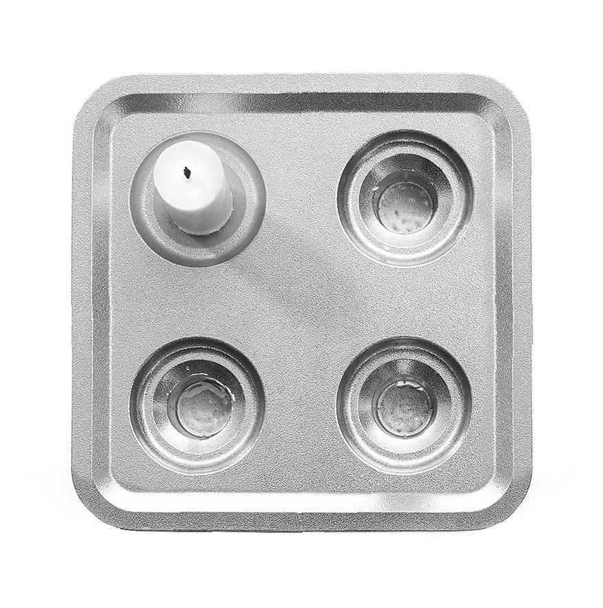Born In Sweden Stumpastaken Four Polished aluminum | Scandinavian Design | Candle holders | Silver-coloured