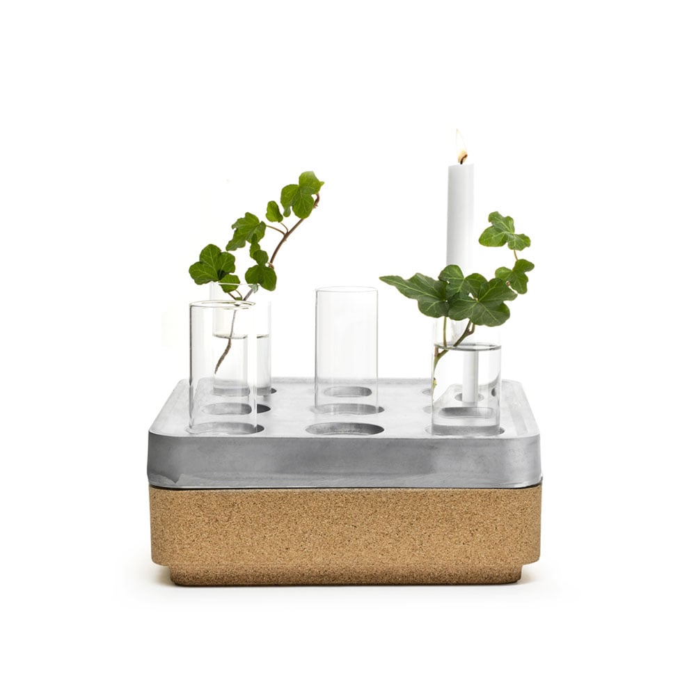 Born In Sweden Stumpastaken Small gift set Aluminum. Cork bowl nature. 4-pack vases. matches