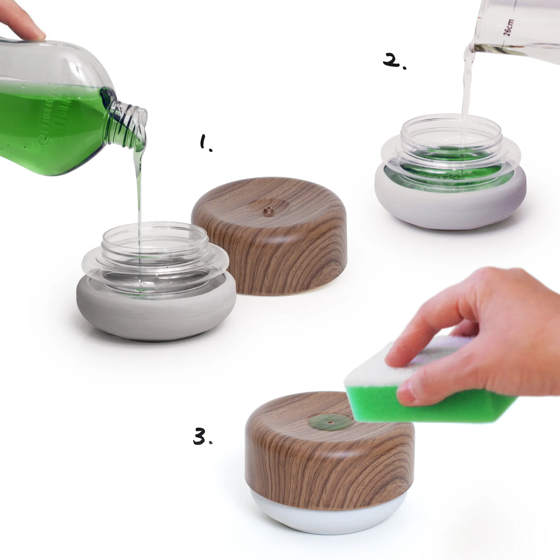 Bosign dish soap pump, Dark wooden details Bosign
