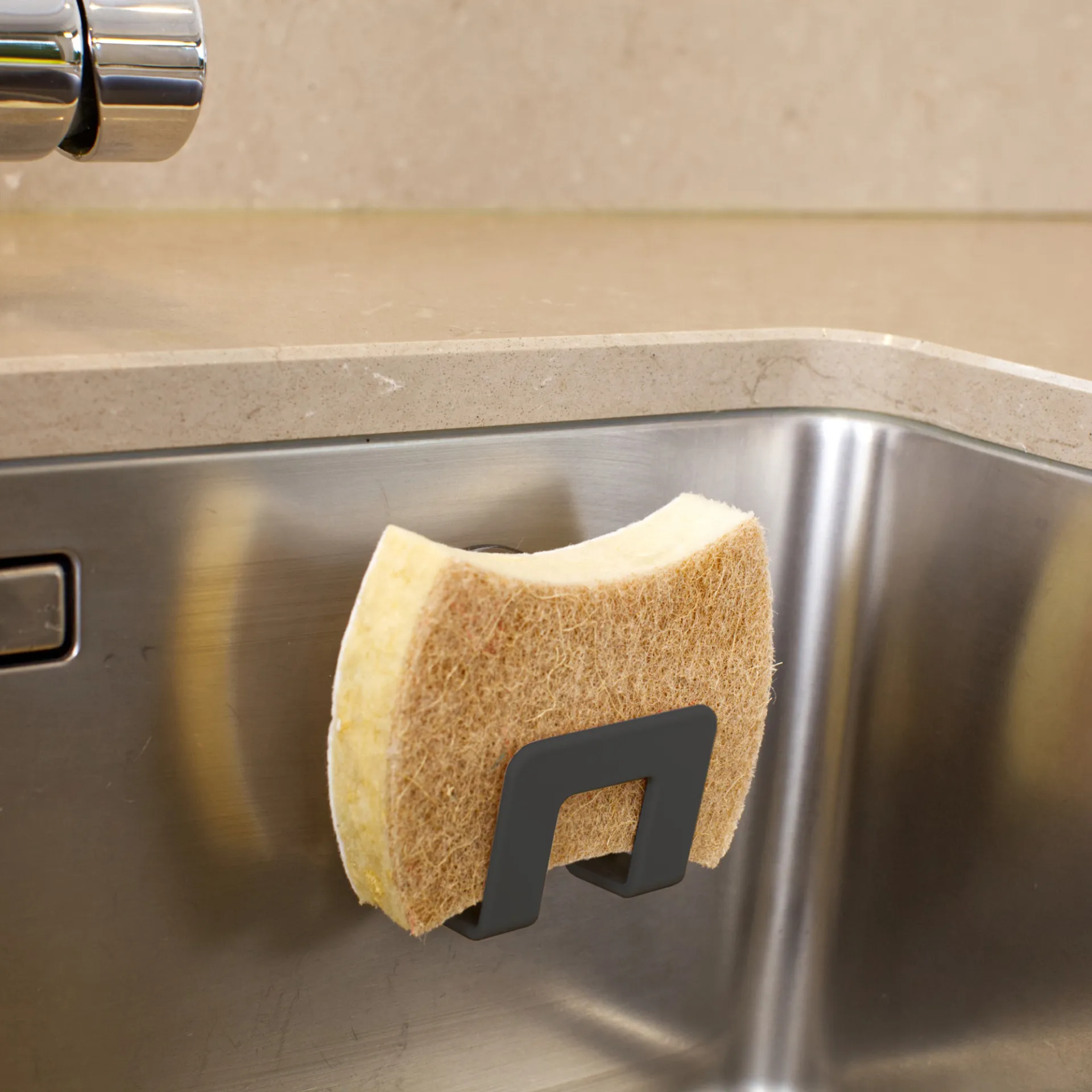 Bosign holder for dish sponge with suction cup, Graphite grey Bosign